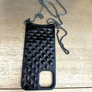 COPY - Bandolier 12 pro Max Sheila pyramid Black/ Embossed Pewter Snake chain P…